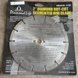 Diamond Life 7” Segmented Dry Cut Diamond Blade NIP