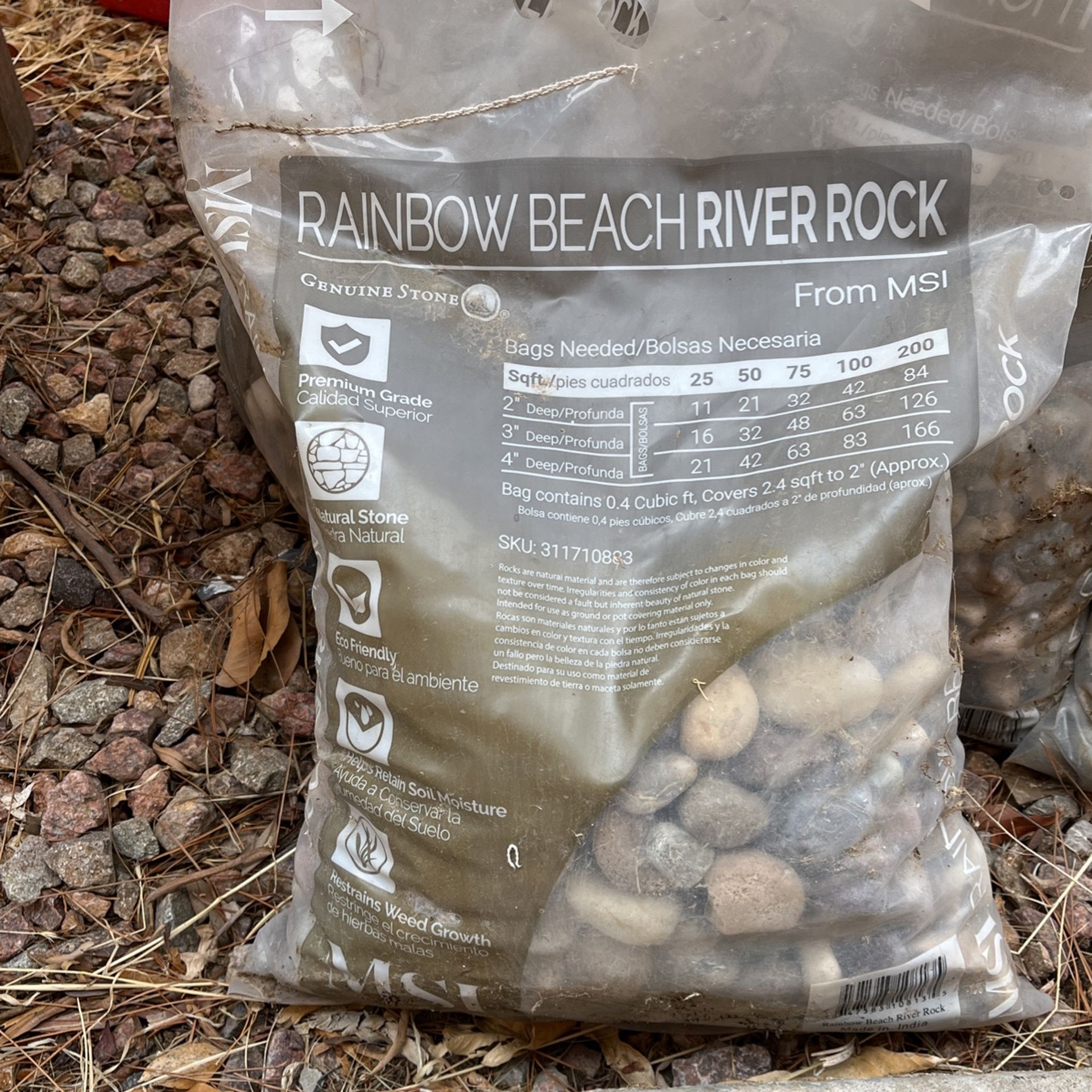 Rainbow Beach River Rock 125 Pounds