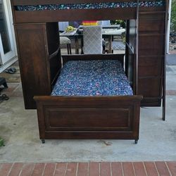 Ashley portsquire twin bunk beds with desk and  dresser. Mattress included.