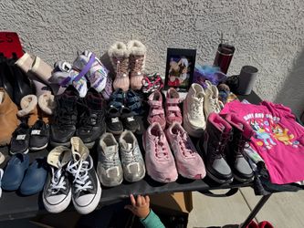 Mixed Lot of Kids and Adult Used Shoes