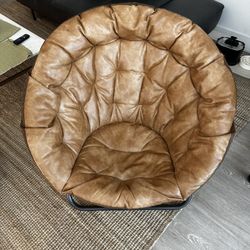 Faux Leather Caramel Hang-A-Round Chair 