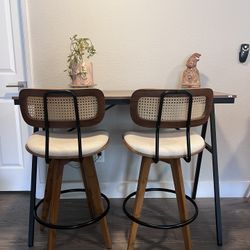 High Top Table/Desk And A Pair Of Barstools