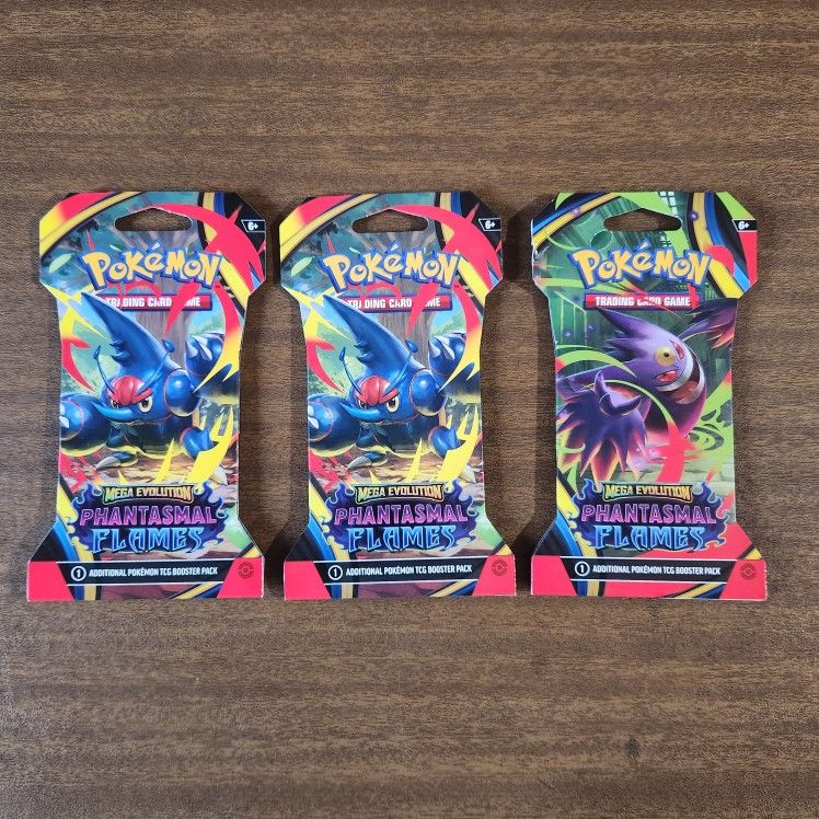 Pokemon Cards Mega Evolution Phantasmal Flames Sleeved Booster Pack