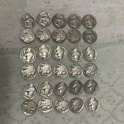 30 Buffalo Nickels 