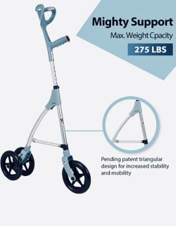 3-Wheel Lightweight Folding Compact Walker w/Removable Bag