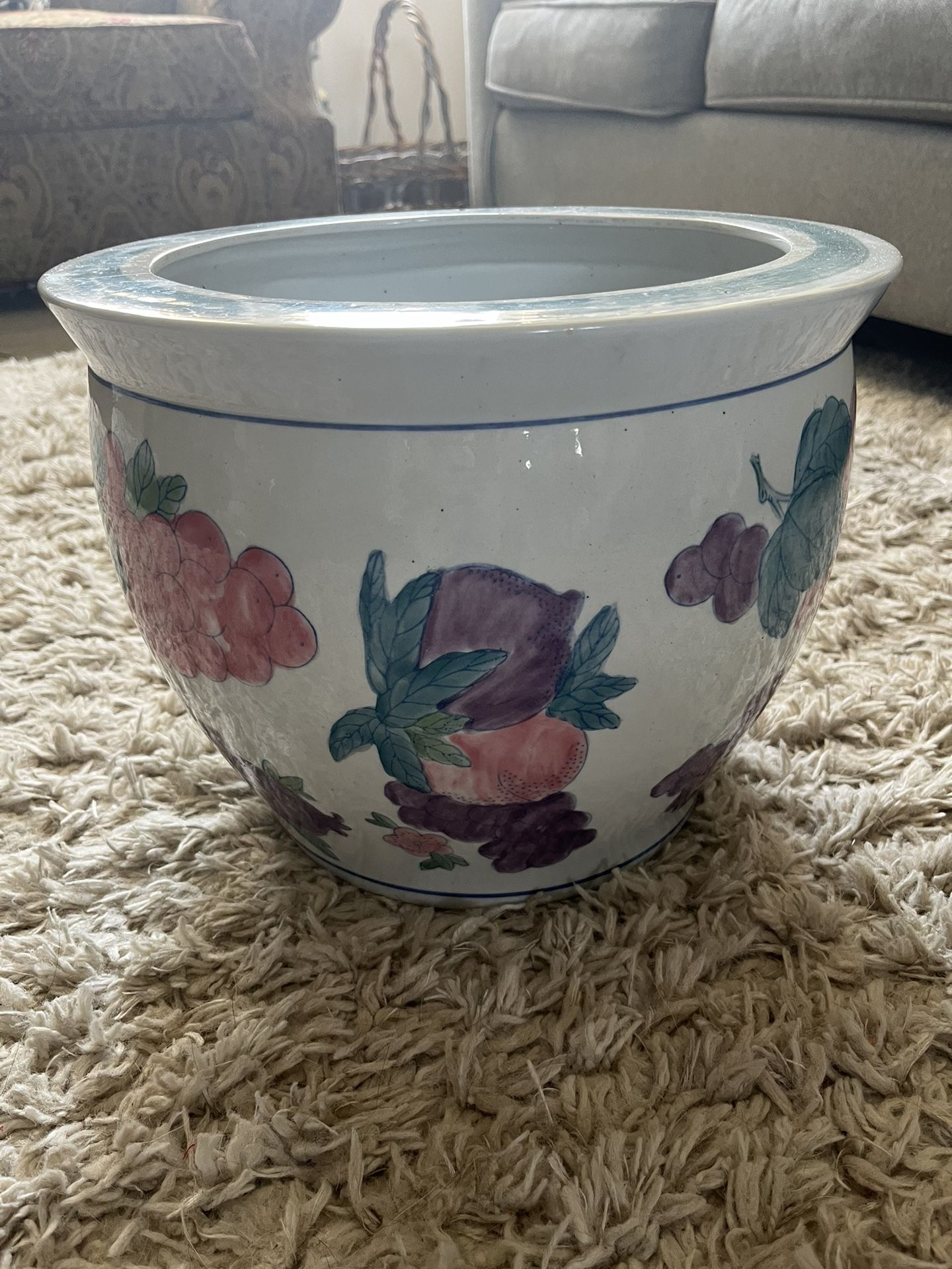 Large Hand Painted Ceramic Plant Pot