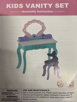 Harriet Bee Kids Vanity Set With Stool And Mirror