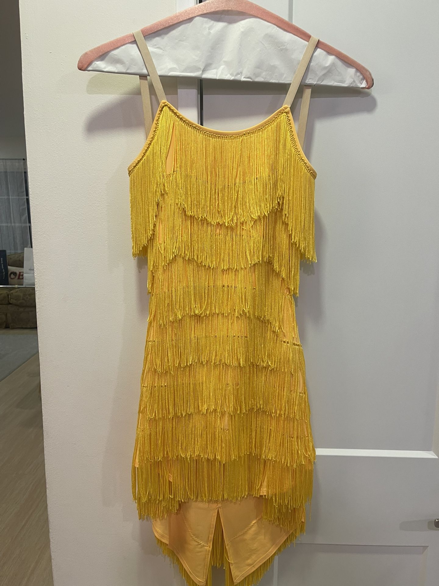 Yellow Adult Small Flapper Dress