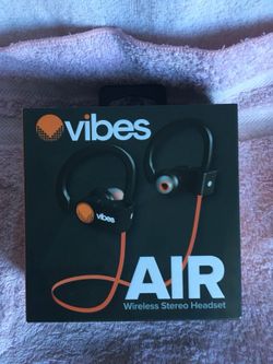 Air Wireless stereo headset/ Bluetooth lightweight waterproof & New.-