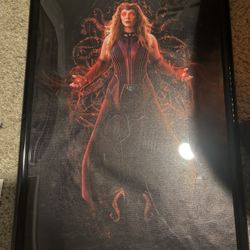 framed wanda maximoff / scarlet witch poster