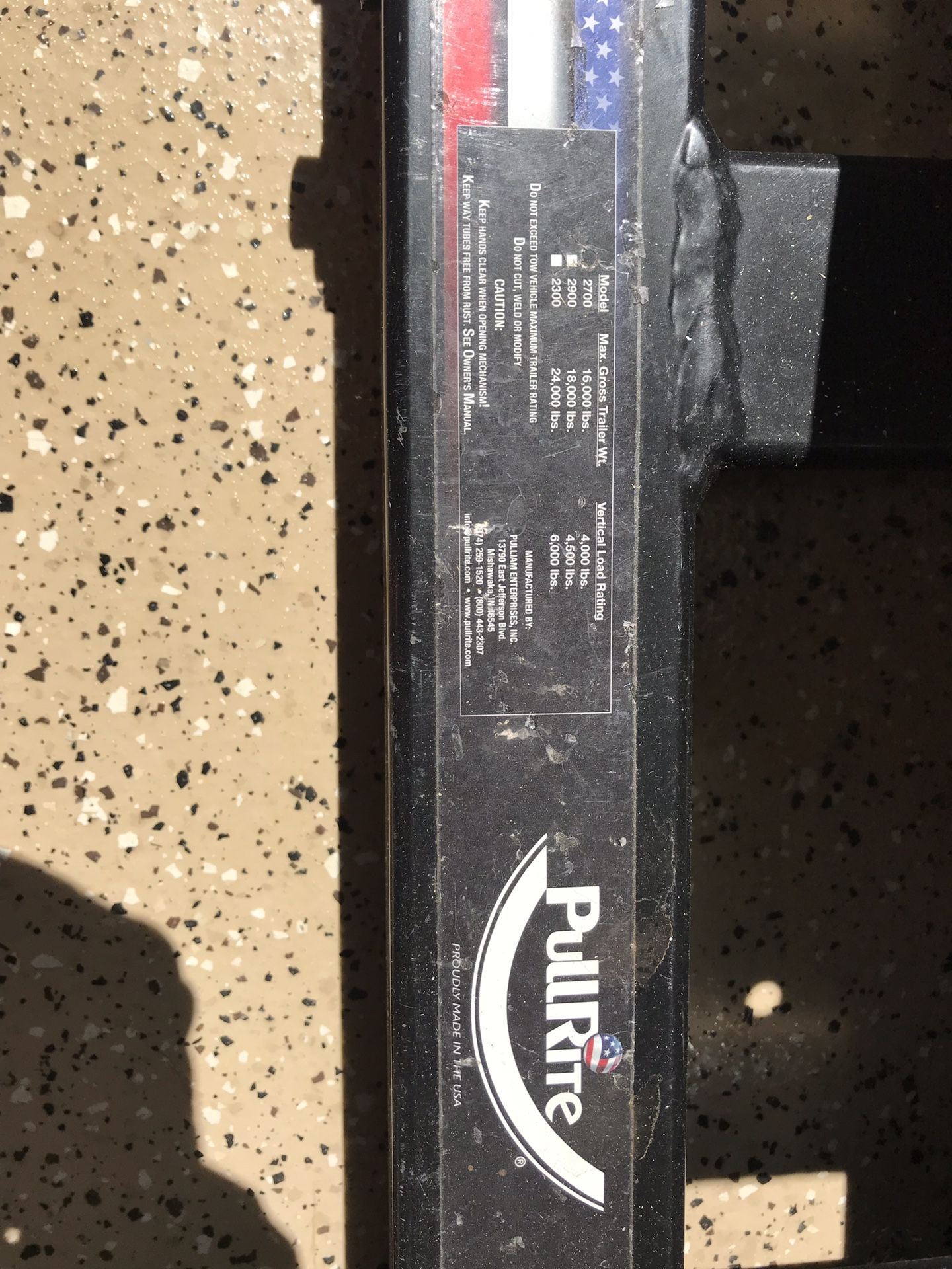 5th Wheel Hitch PullRite Superglide 2700 16,000lb with capture
