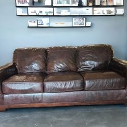 Genuine Three Seater Leather Couch