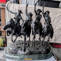 FREDERIC REMINGTON "COMING THROUGH THE RYE" - BRONZE SCULPTURE