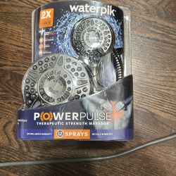 NEW Waterpik PowerPulse 2-In-1 Shower Head System With Handheld Sprayer SEALED