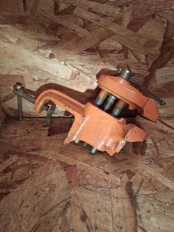 Orange Cast Iron Bench Vise