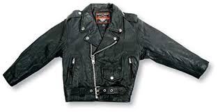 Kids' Interstate Leather Motorcycle Jacket, Black, 6 Youth.