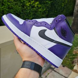 NEW | Nike Air Jordan 1 High "Court Purple 2.0" GS Size 5Y (6.5W), 6.5Y (8W),

7Y (8.5W) hi aj1 grade school kids