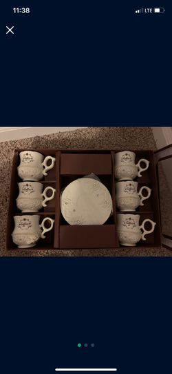 6 Coffee Cups with 6 Saucers