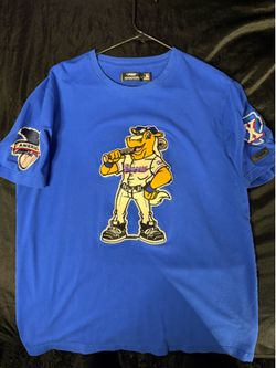 Pro Standard Texas Rangers Mascot Embroidered T-Shirt Blue Men’s Size Large
