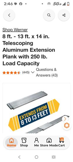Aluminum extension plank