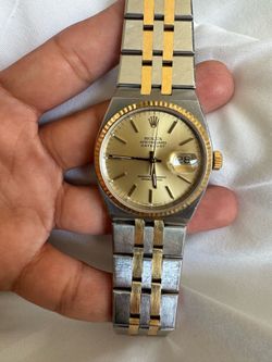 Rolex Oysterquartz Datejust Silver & 18 K Gold band