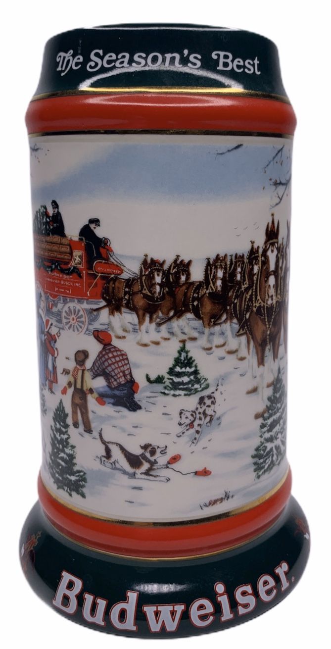 BUDWEISER 1991 Holiday Series Beer Stein CS133 “The Season’s Best”