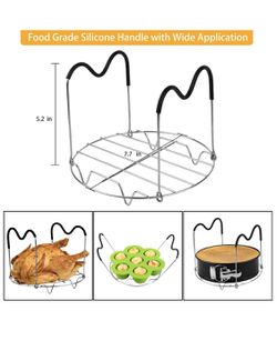 Silicone Egg Bites Molds and Steamer Rack Trivet with Heat Resistant Handles Compatible Thumbnail