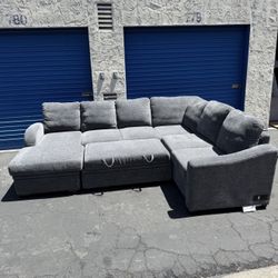 FREE Local Delivery – Coddle Aria 3-Piece Sleeper Sectional w/ Storage Chaise – Gray (New)