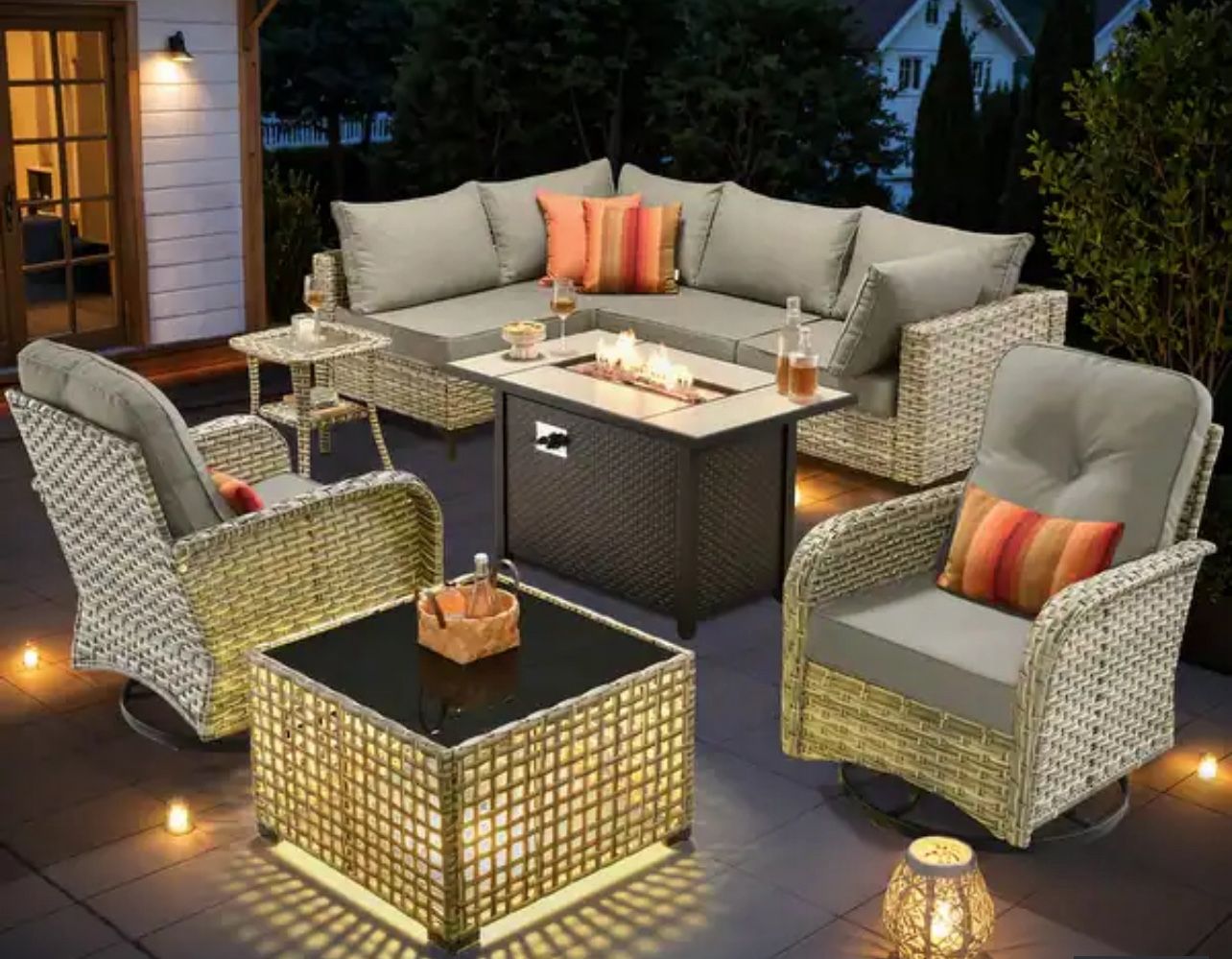 Brand New Patio Outdoor Furniture Set With Fire Pit