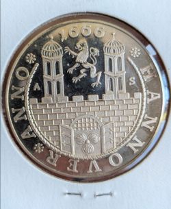 2000 (1666) Dated   Hanover 1/2 Thaler  Silver Restrike