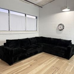 Black Corduroy Sectional Sofa
