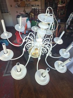 Vintage brass 10 arm chandelier