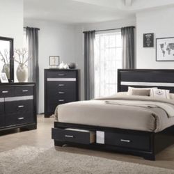 4 Pc Queen Bedroom Set&mattress (chest Not Included)