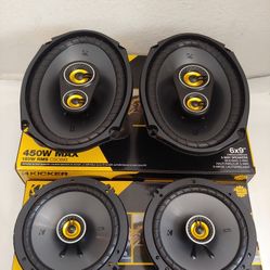 KICKER 1 PAIR 6.5" 2 WAY 300 WATTS & 1 PAIR 6×9 3 WAY 450 WATTS CAR SPEAKER ( BRAND NEW PRICE IS LOWEST INSTALL NOT AVAILABLE )