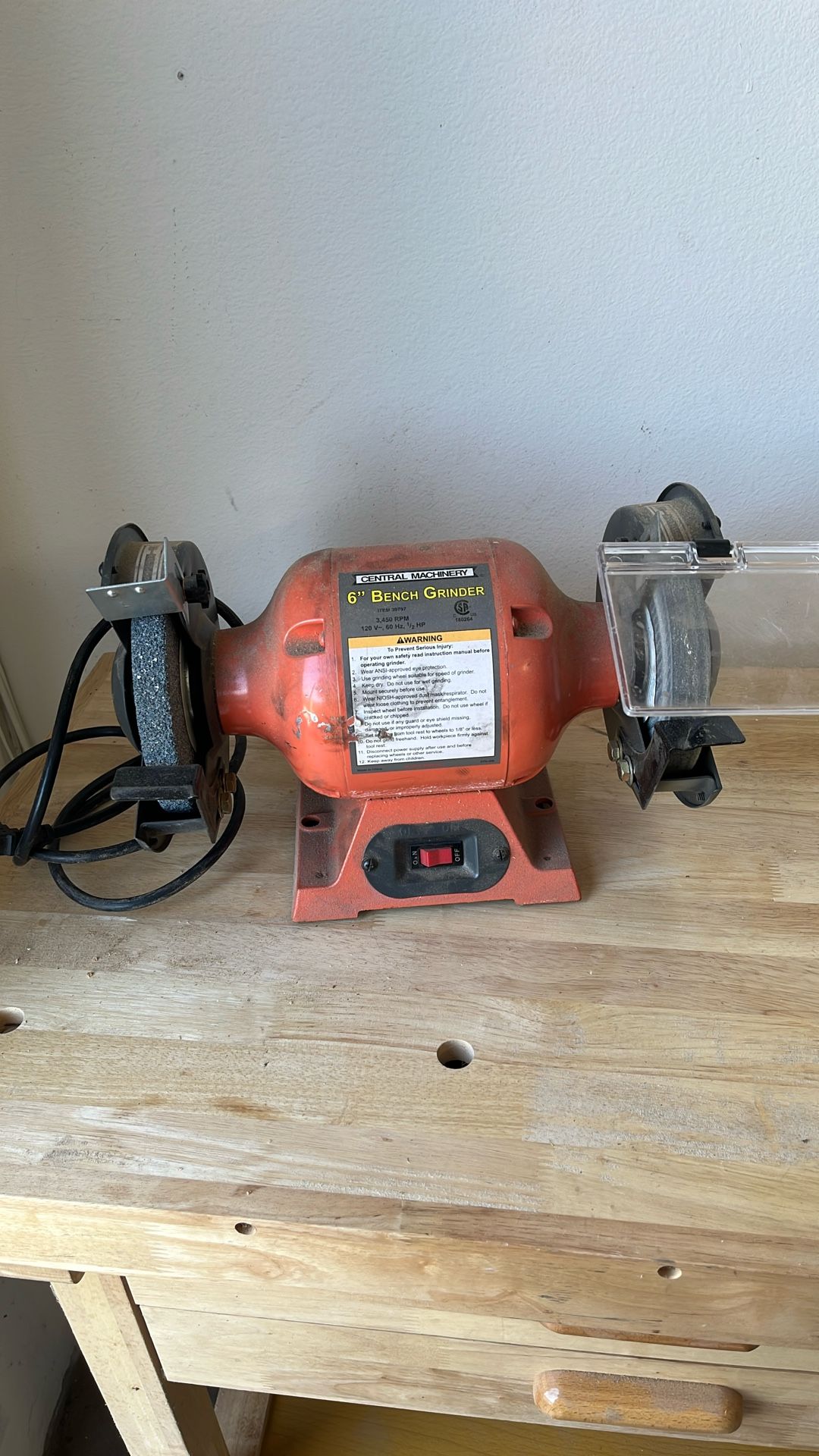 Central Machinery 6” Bench Grinder