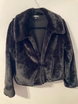 Express Black Faux Fur Jacket