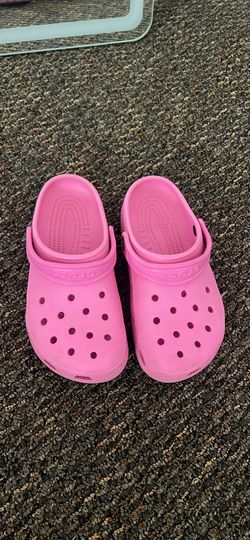 Pink Crocs size 3 in youth