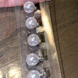 Silver And Pearl Hair Clips For Flower Girl 