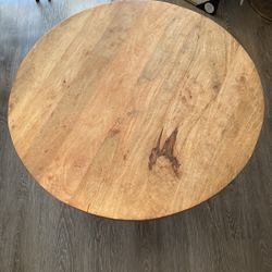 Wooden Coffee Table With Metal Frame