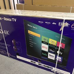 HISENSE 65” 4K ROKU SMART TV 