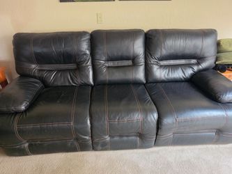 Black Leather Sofa set