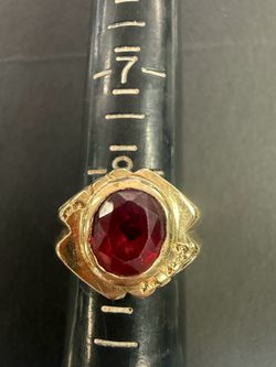 10k red stone ring
