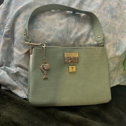 GUESS Green Croc Color Margo Top Handle Satchel Bag