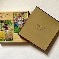 Limited Edition Boxed Set Of  Bridge Playing Cards W/ LeRoy Neiman’s iconic Paintings Of Arnold Palmer and Chrisy Evertt