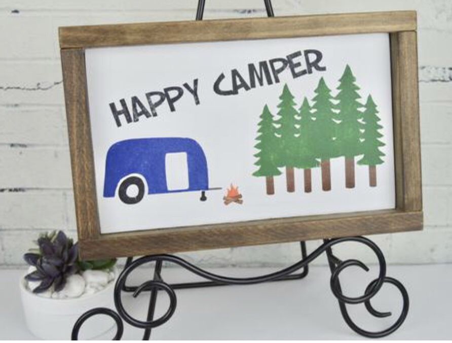 Happy Camper Handcrafted Sign