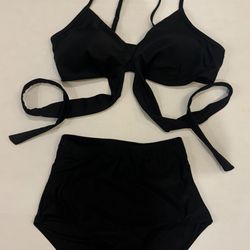 Women’s Large Two Piece Wrap Bikini Set Spaghetti Strap Swimsuit 