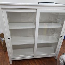 Ikea Hemnes Sliding glass door cabinet drawer display case entry