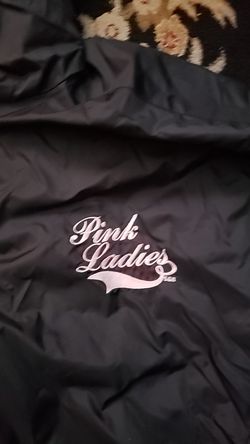 Pink ladies black zip up jacket