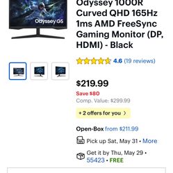 Samsung Gaming Monitor 27in Curved