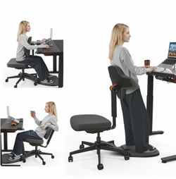 Newtral Standing Mate Chair, Standing Chair for Standing Desk, Adjustable Height Standing Stool with Anti-Fatigue Mat and Back Support, Ergonomic Sit-